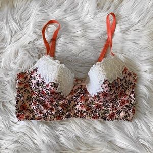 Anthropologie peach floral bra top